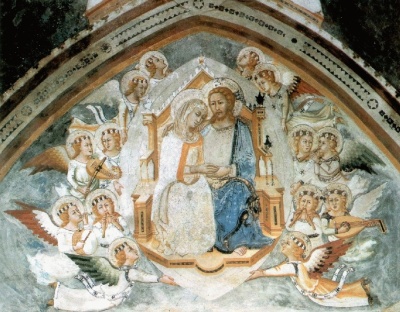 Cristo e Maria, Cristo sposo e la Chiesa sposa, Cappella della Madonna, Sacro Speco, Subiaco.